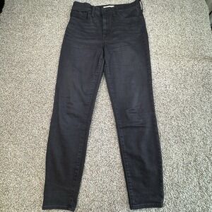 Madewell 11" Roadtripper Skinny Jeans‎ Womens Sz 28 Black Wash Stretch Denim